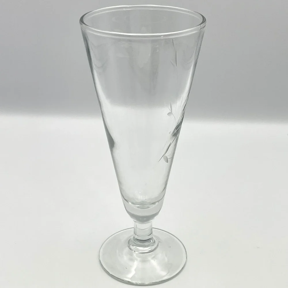 Vtg Princess House Heritage Crystal Pilsner Glass 7.5